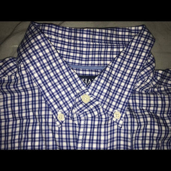 NWT Men’s Blue/White Long Sleeve CHAPS Shirt Small - Picture 2 of 3